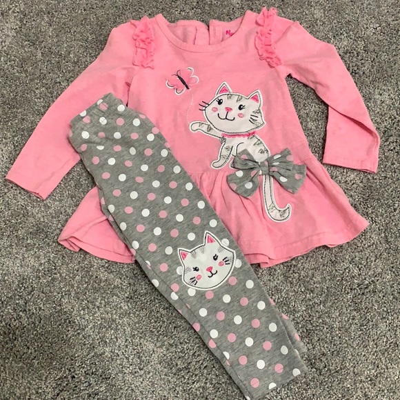 Pink and Grey Kitty Cat Outfit